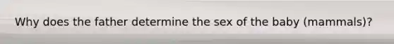 Why does the father determine the sex of the baby (mammals)?