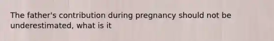 The father's contribution during pregnancy should not be underestimated, what is it