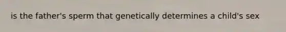 is the father's sperm that genetically determines a child's sex
