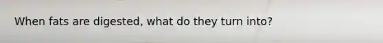 When fats are digested, what do they turn into?
