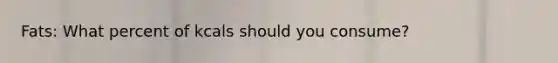 Fats: What percent of kcals should you consume?