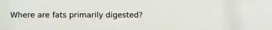 Where are fats primarily digested?