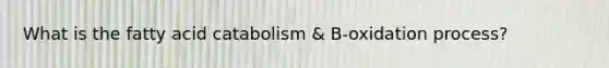 What is the fatty acid catabolism & B-oxidation process?