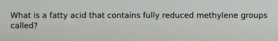 What is a fatty acid that contains fully reduced methylene groups called?