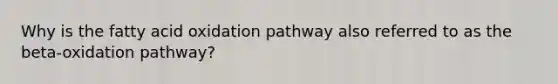 Why is the fatty acid oxidation pathway also referred to as the beta-oxidation pathway?