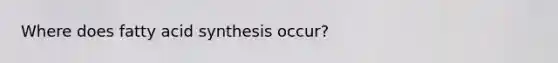 Where does fatty acid synthesis occur?