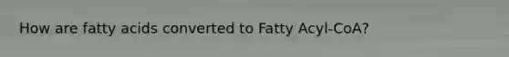 How are fatty acids converted to Fatty Acyl-CoA?