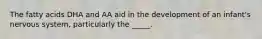 The fatty acids DHA and AA aid in the development of an infant's nervous system, particularly the _____.