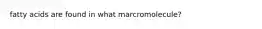 fatty acids are found in what marcromolecule?