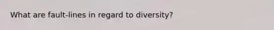 What are fault-lines in regard to diversity?