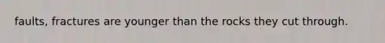 faults, fractures are younger than the rocks they cut through.