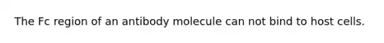 The Fc region of an antibody molecule can not bind to host cells.