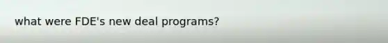 what were FDE's new deal programs?