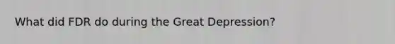 What did FDR do during the Great Depression?