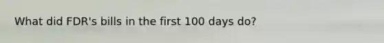 What did FDR's bills in the first 100 days do?