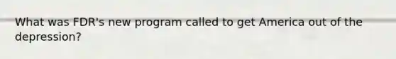What was FDR's new program called to get America out of the depression?