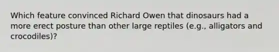 Which feature convinced Richard Owen that dinosaurs had a more erect posture than other large reptiles (e.g., alligators and crocodiles)?