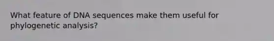 What feature of DNA sequences make them useful for phylogenetic analysis?