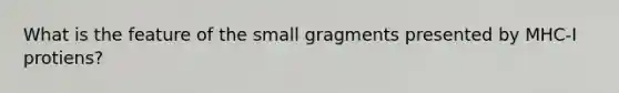 What is the feature of the small gragments presented by MHC-I protiens?