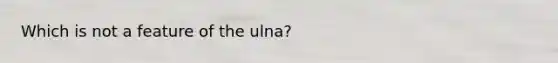 Which is not a feature of the ulna?