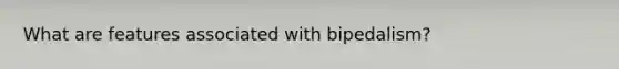 What are features associated with bipedalism?