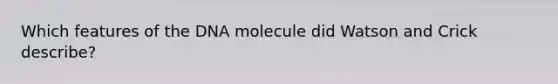 Which features of the DNA molecule did Watson and Crick describe?