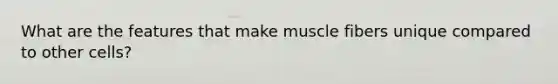 What are the features that make muscle fibers unique compared to other cells?