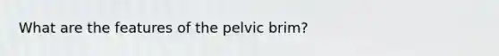 What are the features of the pelvic brim?