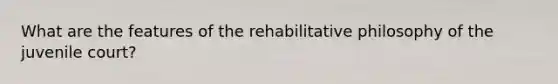 What are the features of the rehabilitative philosophy of the juvenile court?