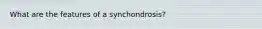 What are the features of a synchondrosis?