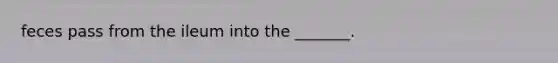 feces pass from the ileum into the _______.