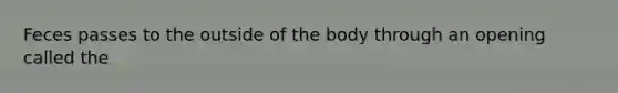 Feces passes to the outside of the body through an opening called the