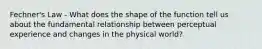 Fechner's Law - What does the shape of the function tell us about the fundamental relationship between perceptual experience and changes in the physical world?