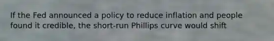 If the Fed announced a policy to reduce inflation and people found it credible, the short-run Phillips curve would shift