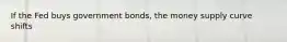 If the Fed buys government bonds, the money supply curve shifts