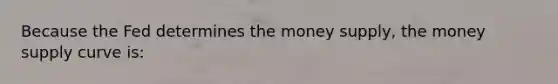 Because the Fed determines the money supply, the money supply curve is: