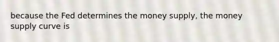 because the Fed determines the money supply, the money supply curve is