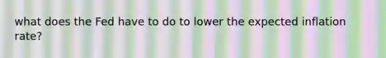 what does the Fed have to do to lower the expected inflation rate?