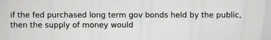 if the fed purchased long term gov bonds held by the public, then the supply of money would