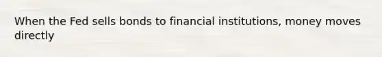 When the Fed sells bonds to financial institutions, money moves directly