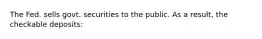 The Fed. sells govt. securities to the public. As a result, the checkable deposits: