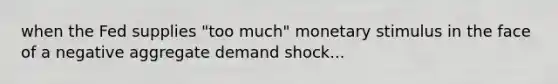 when the Fed supplies "too much" monetary stimulus in the face of a negative aggregate demand shock...