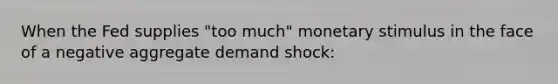 When the Fed supplies "too much" monetary stimulus in the face of a negative aggregate demand shock: