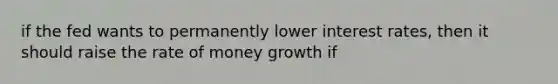 if the fed wants to permanently lower interest rates, then it should raise the rate of money growth if