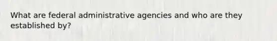 What are federal administrative agencies and who are they established by?