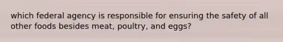 which federal agency is responsible for ensuring the safety of all other foods besides meat, poultry, and eggs?