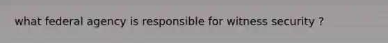 what federal agency is responsible for witness security ?