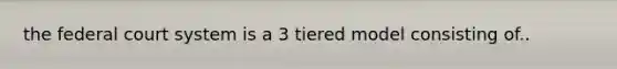 the federal court system is a 3 tiered model consisting of..