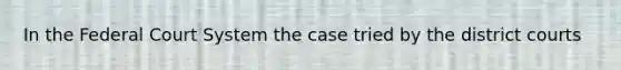 In the Federal Court System the case tried by the district courts