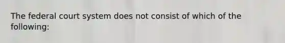 The federal court system does not consist of which of the following: